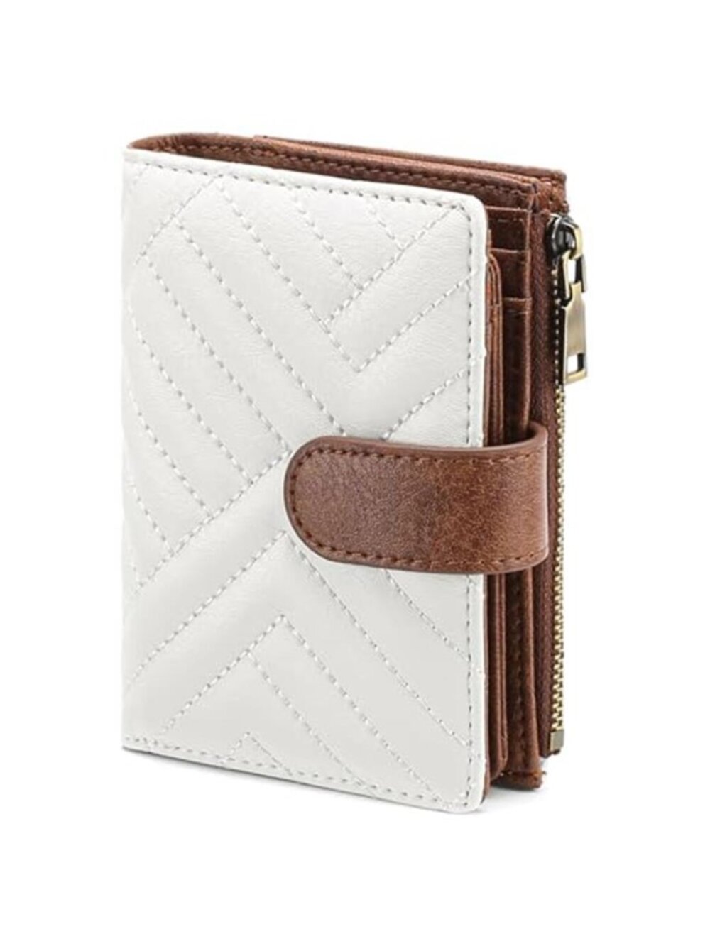 Small Bifold Wallet Women RFID Blocking Vegan Leather Card Holder ID Window